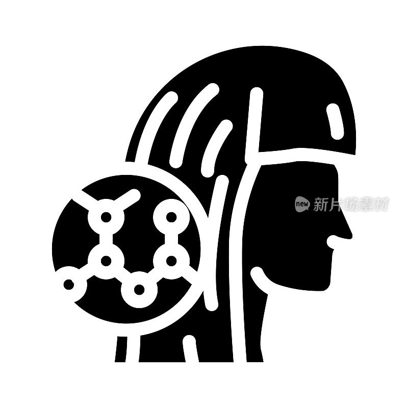 creatine or other hair chemicals glyph icon vector illustration